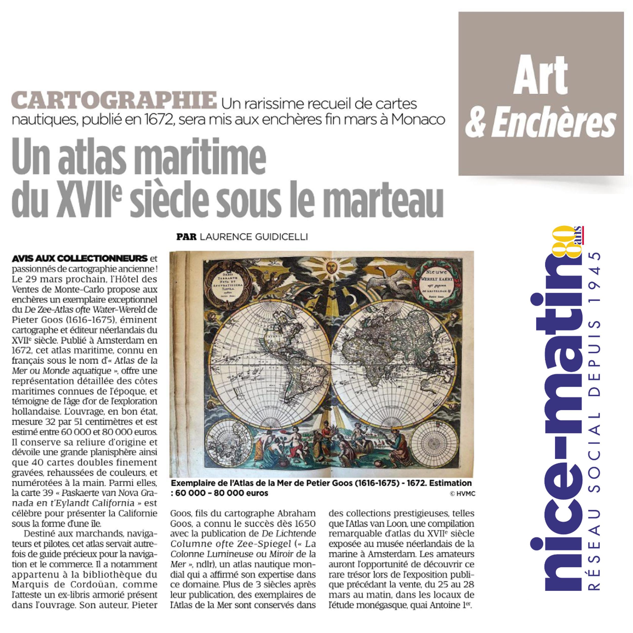 Un atlas maritime du XVIIe siècle sous le marteau