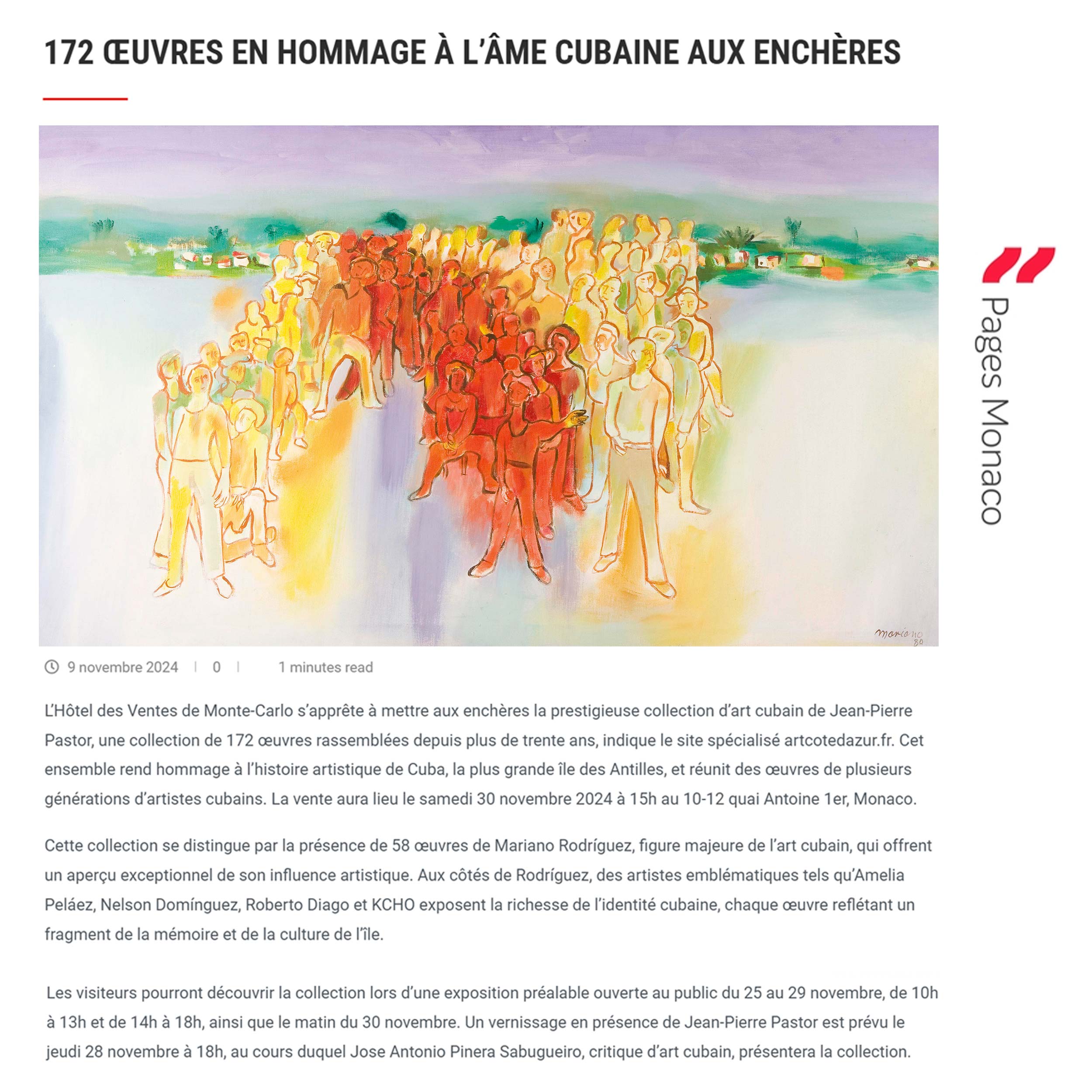 172 œuvres en hommage à l’âme cubaine aux enchères