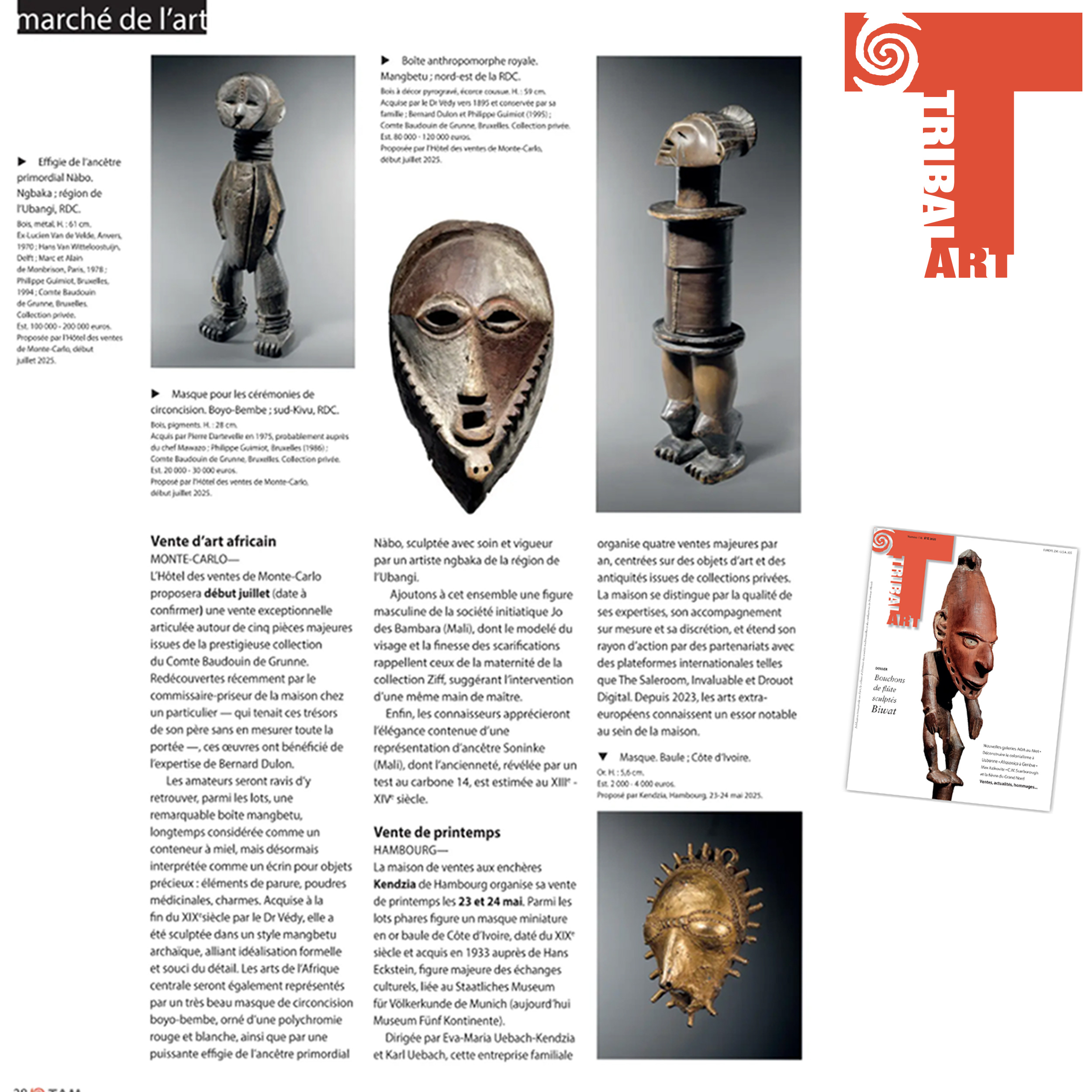 Vente d’Art Africain